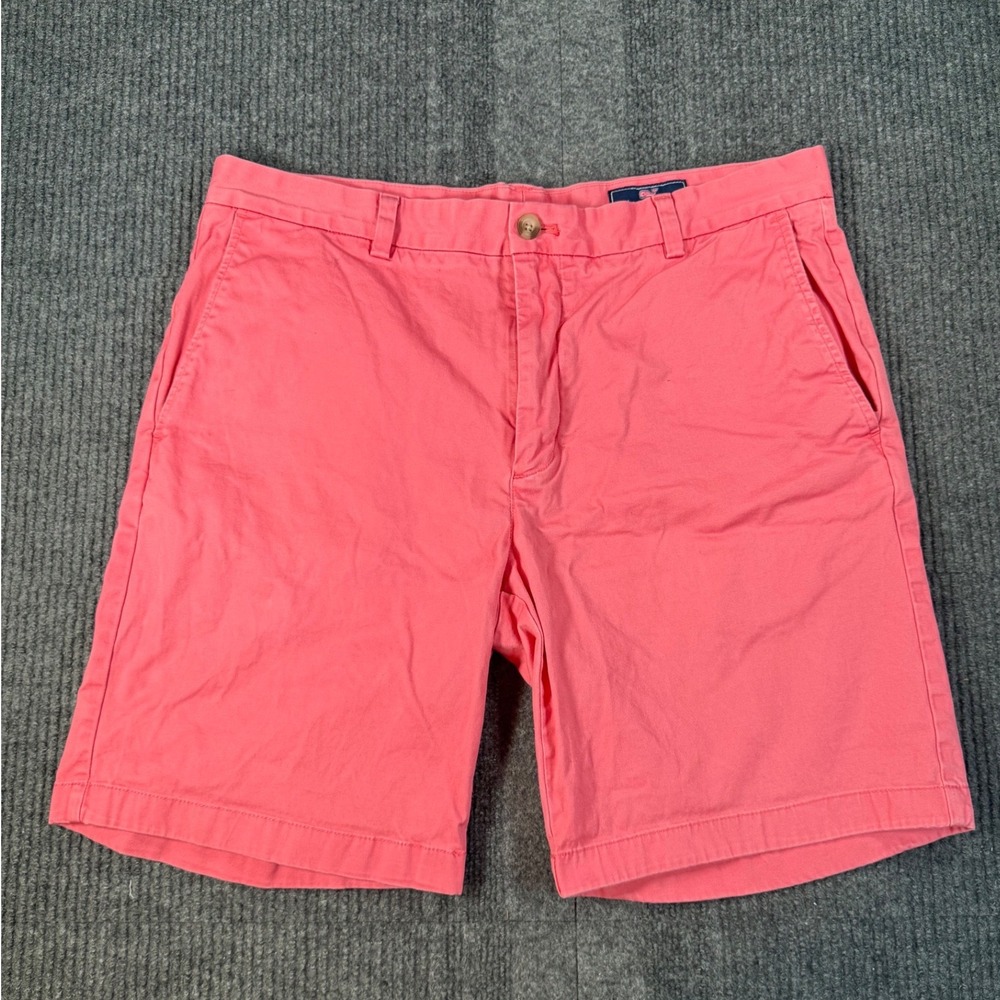 Vineyard Vines Breaker Shorts Mens 36 Coral Pink Stretch Cotton Chino 9 Inseam